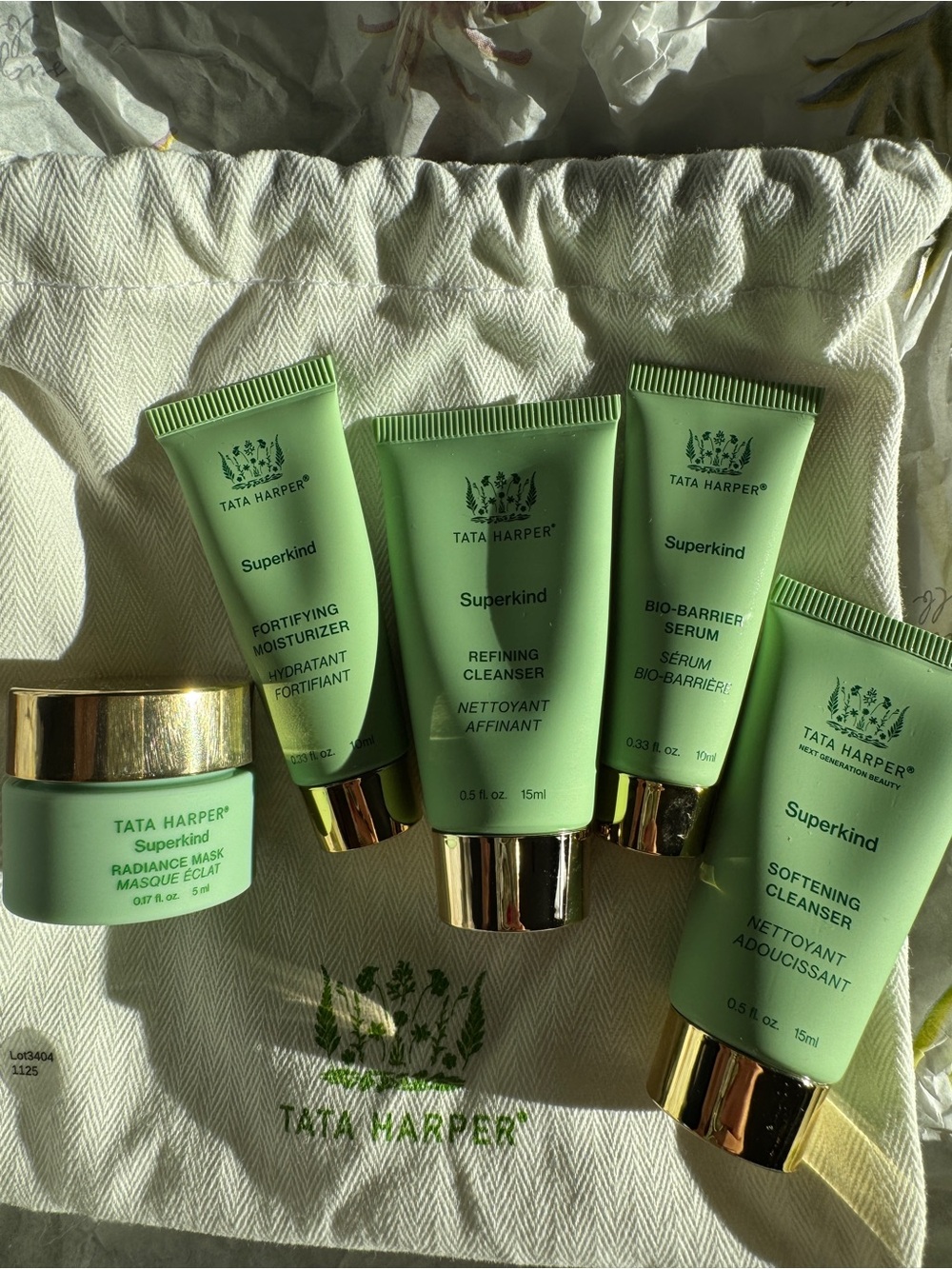 Tata Harper Discover routine 5 new travel products. Super kind plus free bag